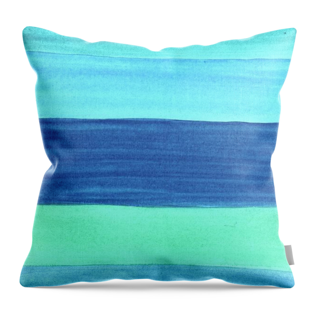 Abstract Ocean Throw Pillow featuring the painting The Seven Seas by Donna Mibus