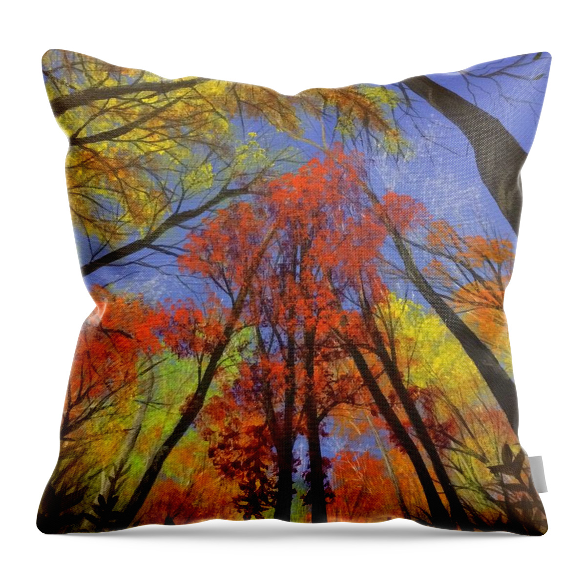 Trees Throw Pillow featuring the painting The Sky's The Limit by Marlene Little