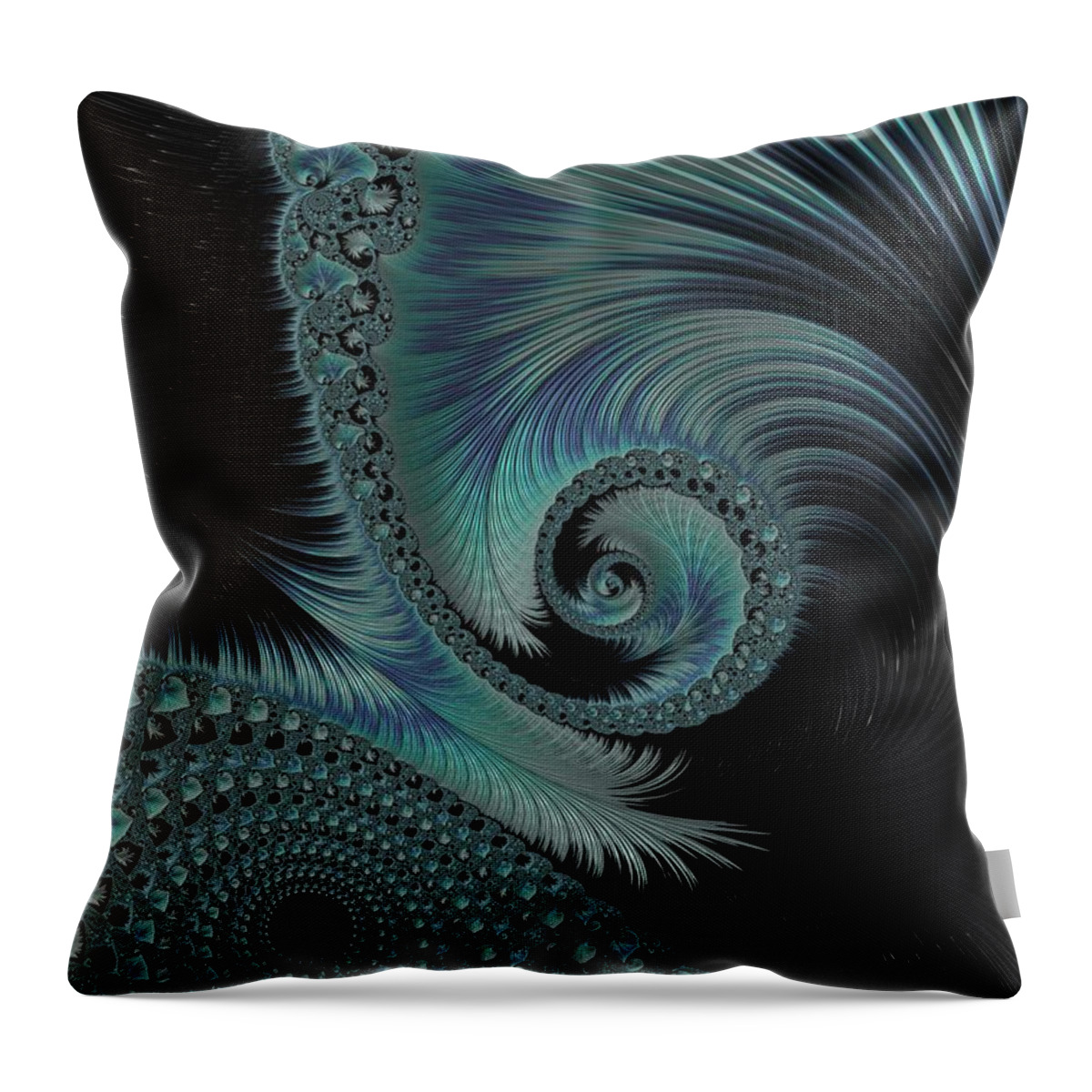 Fractal Throw Pillow featuring the digital art The Spiral #3 by Mary Ann Benoit