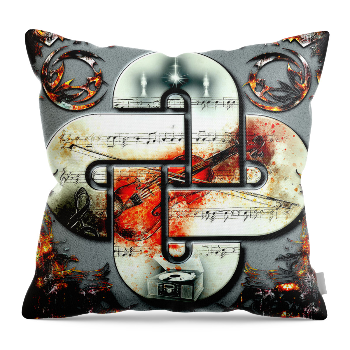 Stradivarius Throw Pillow featuring the digital art The Stradivarius by Michael Damiani