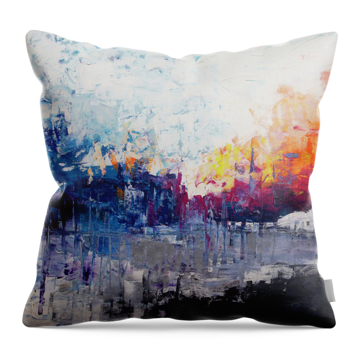 Winter Throw Pillow featuring the painting The Symphony of a Winter Morning by Linda Bailey