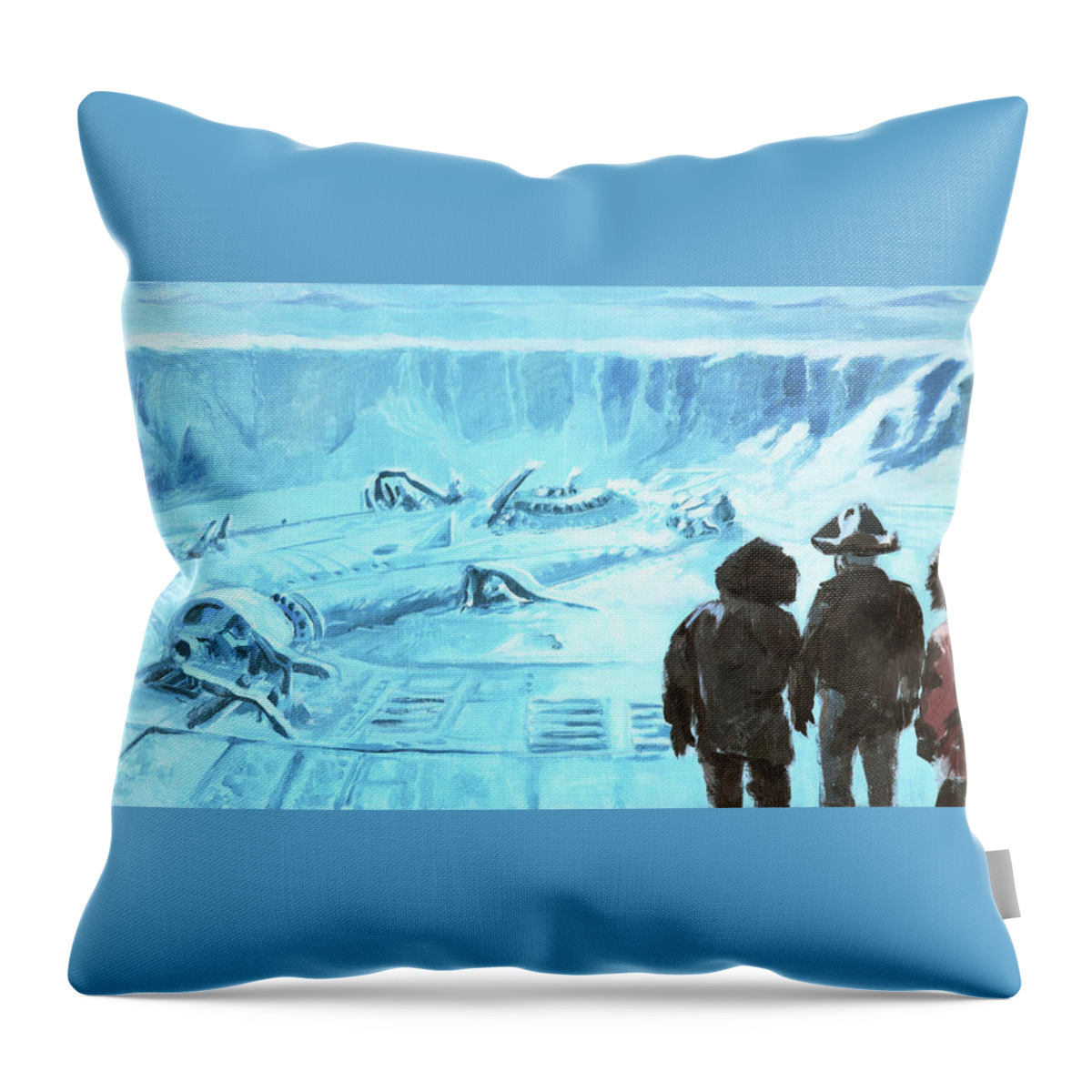 The Thing Throw Pillow featuring the painting The Thing - Discovery by Sv Bell