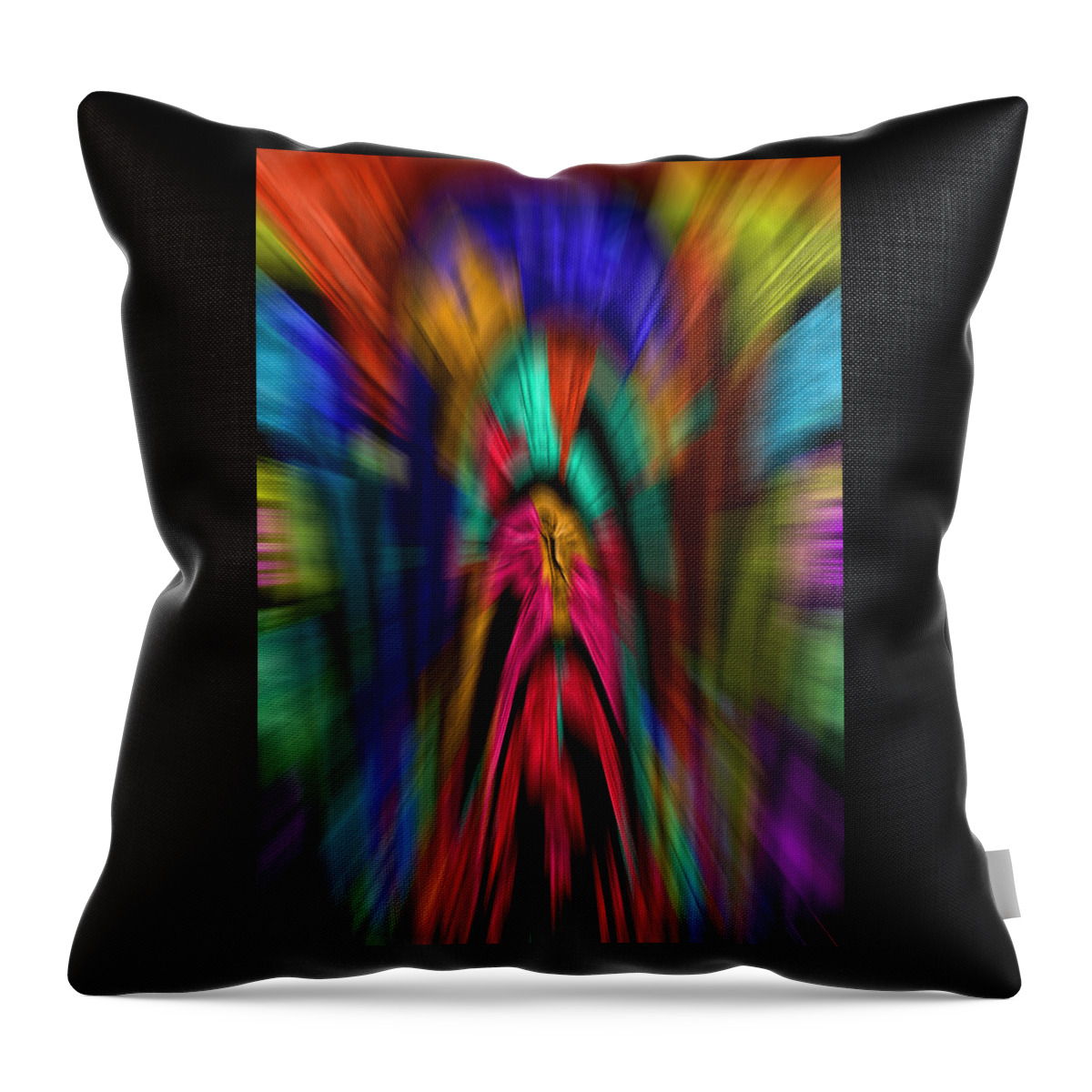 Abstract Throw Pillow featuring the digital art The Time Tunnel in Living Color - Abstract by Ronald Mills