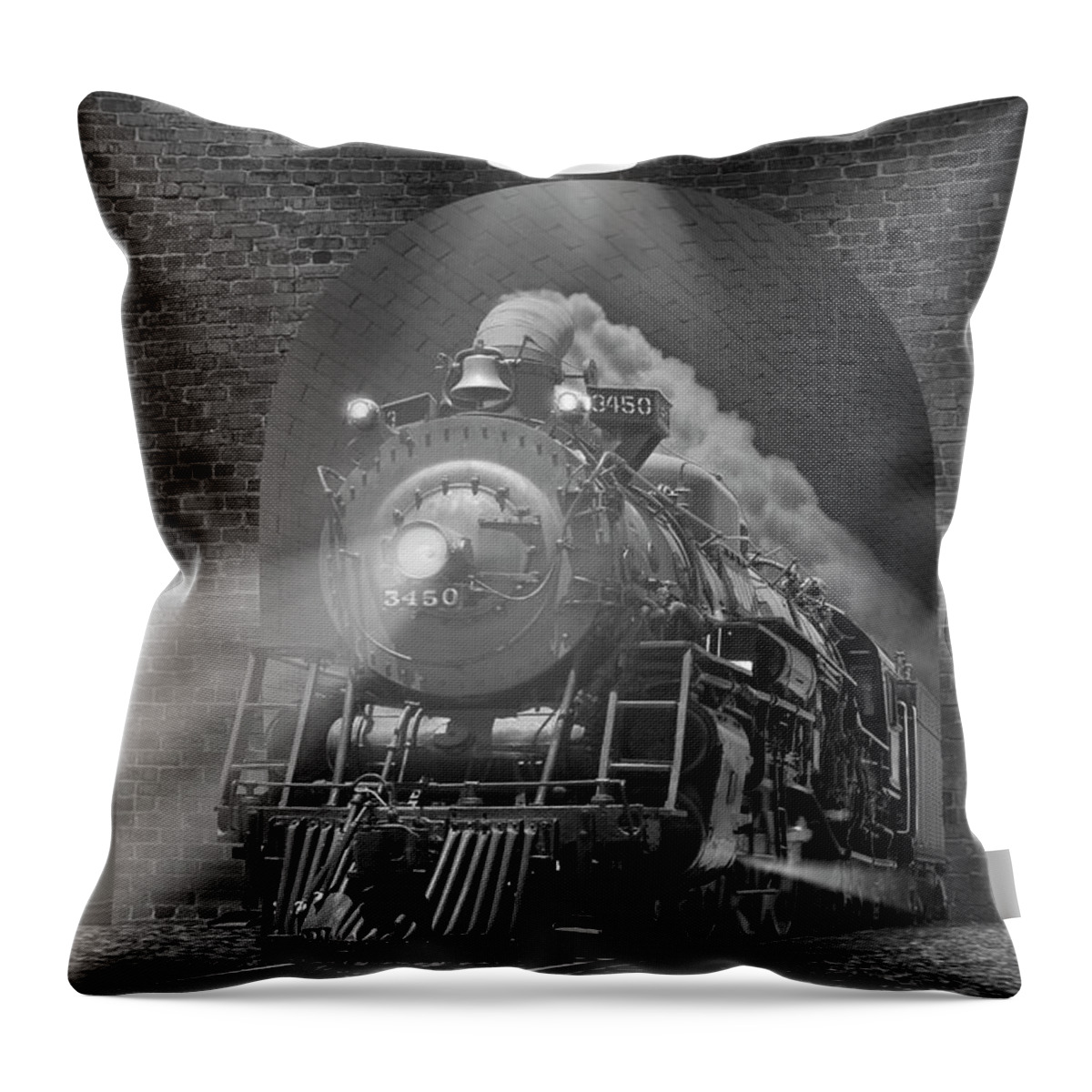 Steam Engine Throw Pillow featuring the photograph The Tunnels H by Mike McGlothlen