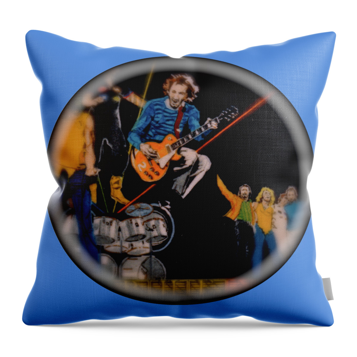 Colored Pencil Throw Pillow featuring the drawing The Who Live - Pete Townshend - detail by Sean Connolly