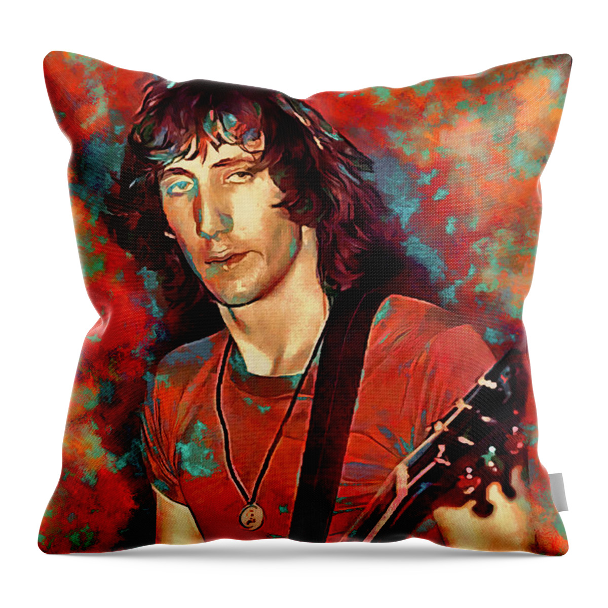 The Who Throw Pillow featuring the mixed media The Who Pete Townsend Art Eminence Front by The Rocker Chic