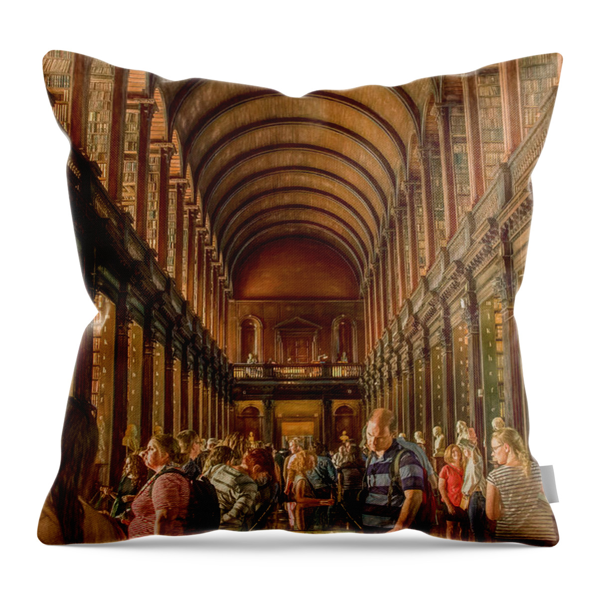 Book Of Kells Throw Pillow featuring the photograph The World's Library by Marcy Wielfaert
