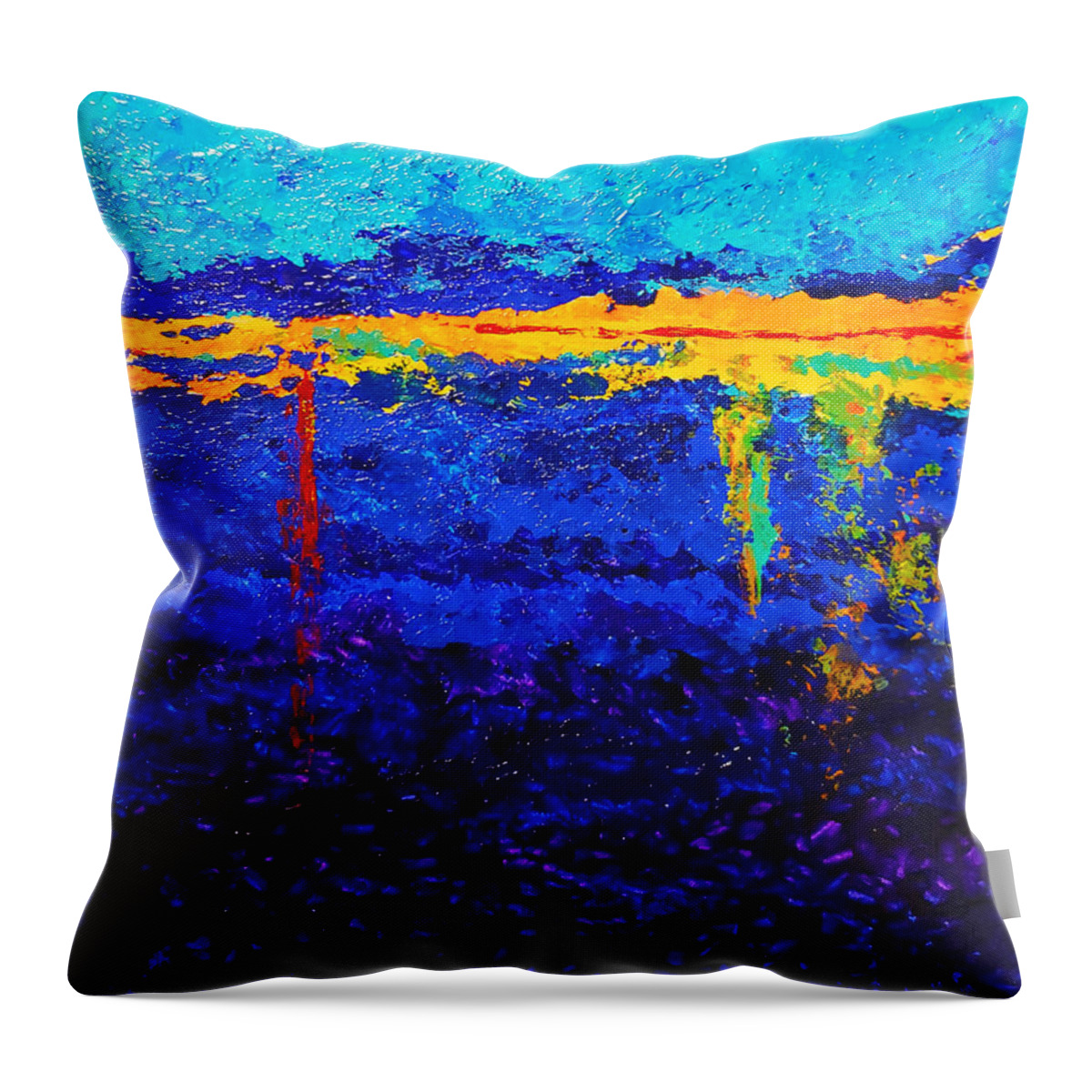 Abstract Throw Pillow featuring the painting Thermocline by Christine Bolden