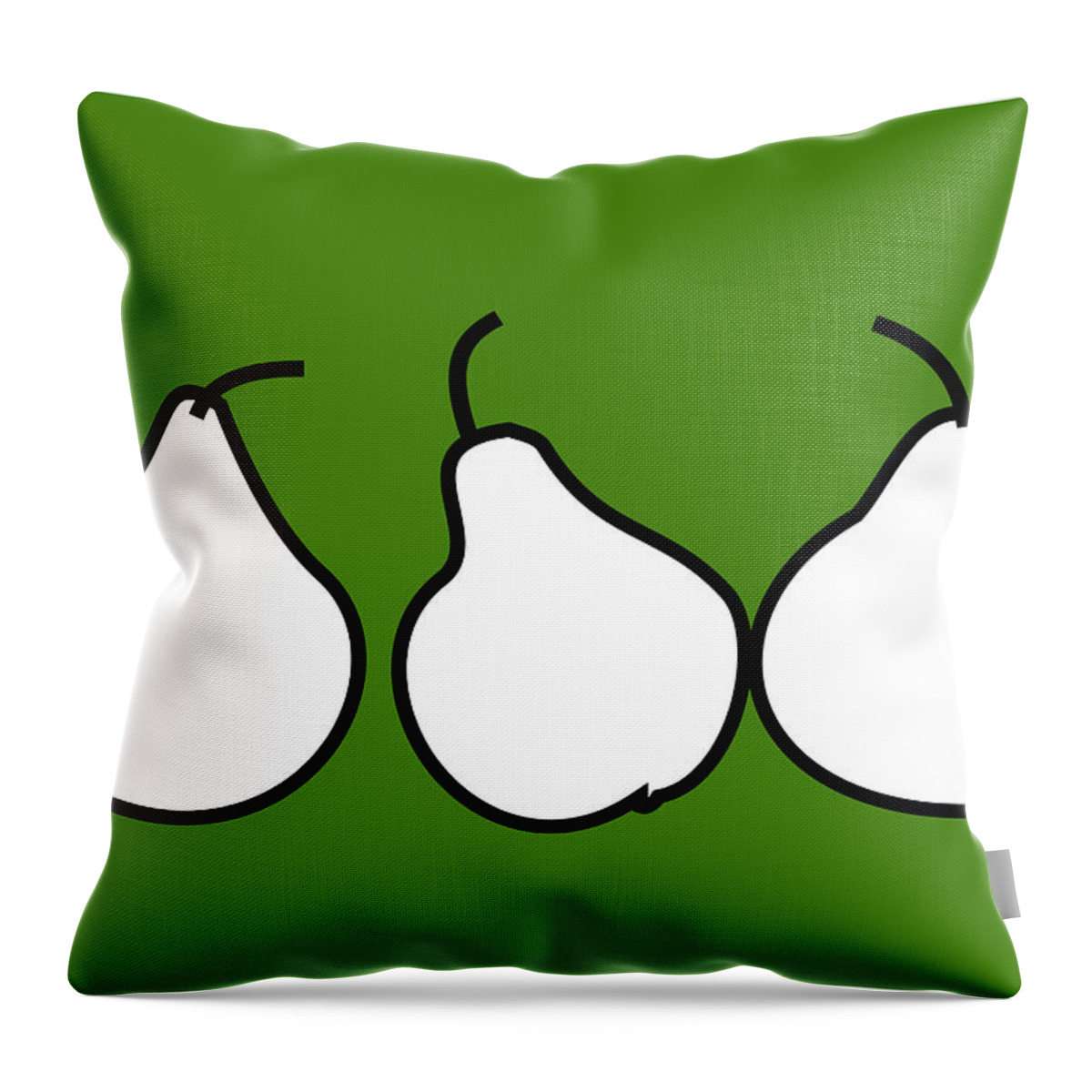 Still Life Throw Pillow featuring the digital art Three pears by Fatline Graphic Art
