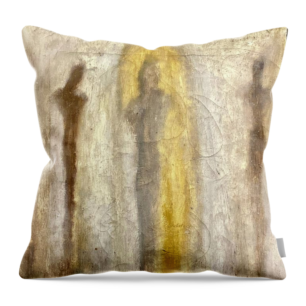 Silhouettes Throw Pillow featuring the painting Three Silhouettes by David Euler