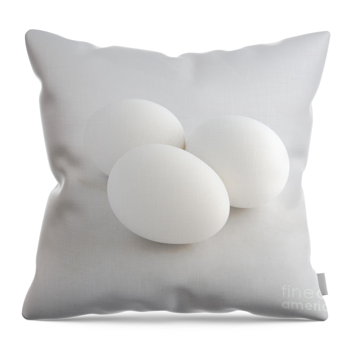 Eggs Throw Pillow featuring the photograph Three White Eggs by Kae Cheatham