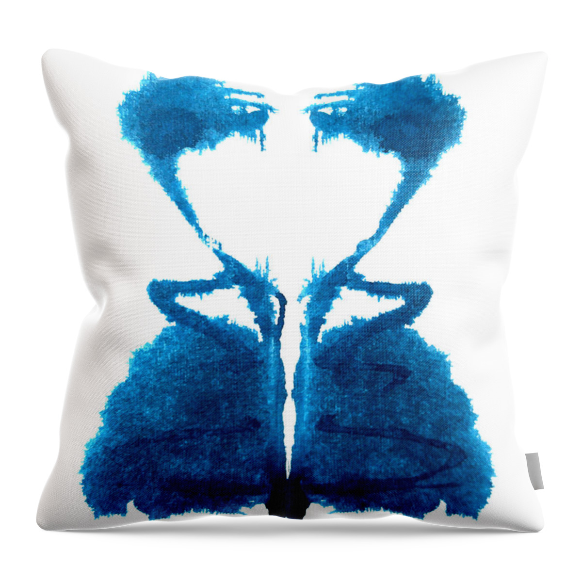 Abstract Throw Pillow featuring the painting Throat Chakra by Stephenie Zagorski