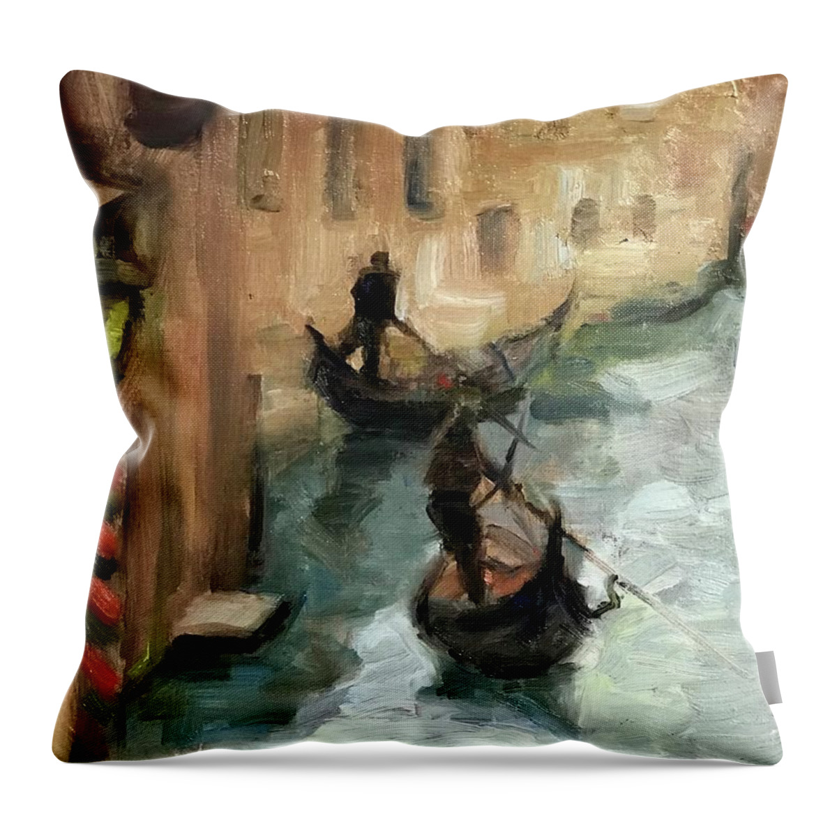Venice Throw Pillow featuring the painting Peaceful times 2 by Ashlee Trcka