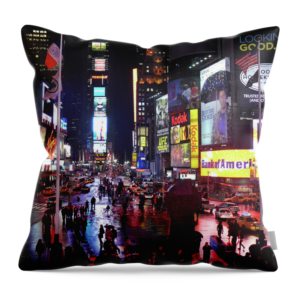 Times Square Throw Pillow featuring the photograph Times Square by Mike McGlothlen