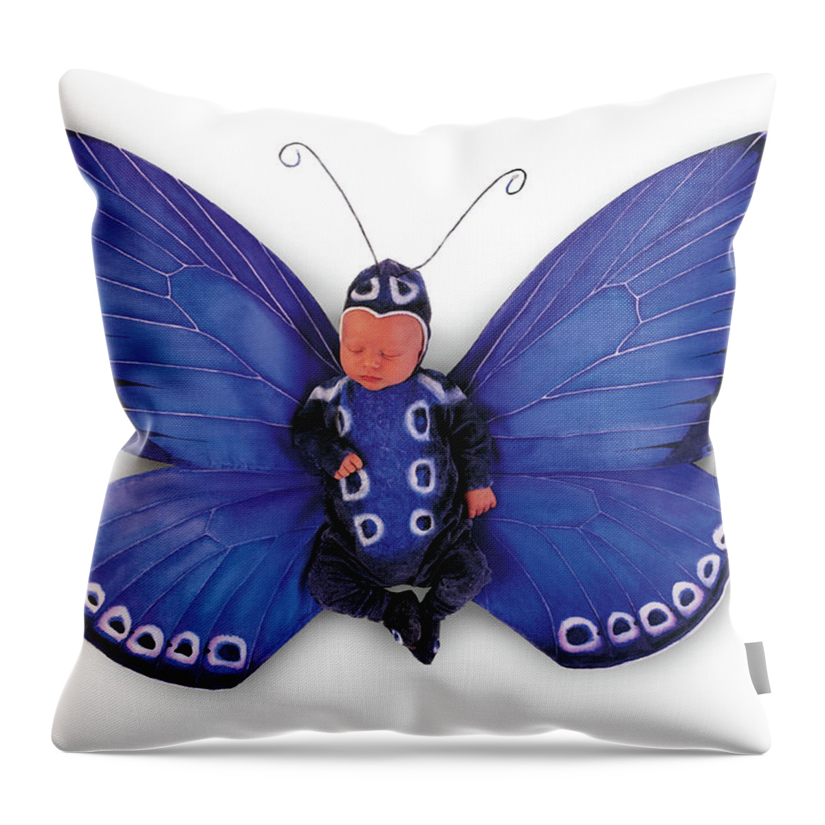Butterfly Throw Pillow featuring the photograph Tiny Butterfly #5 by Anne Geddes