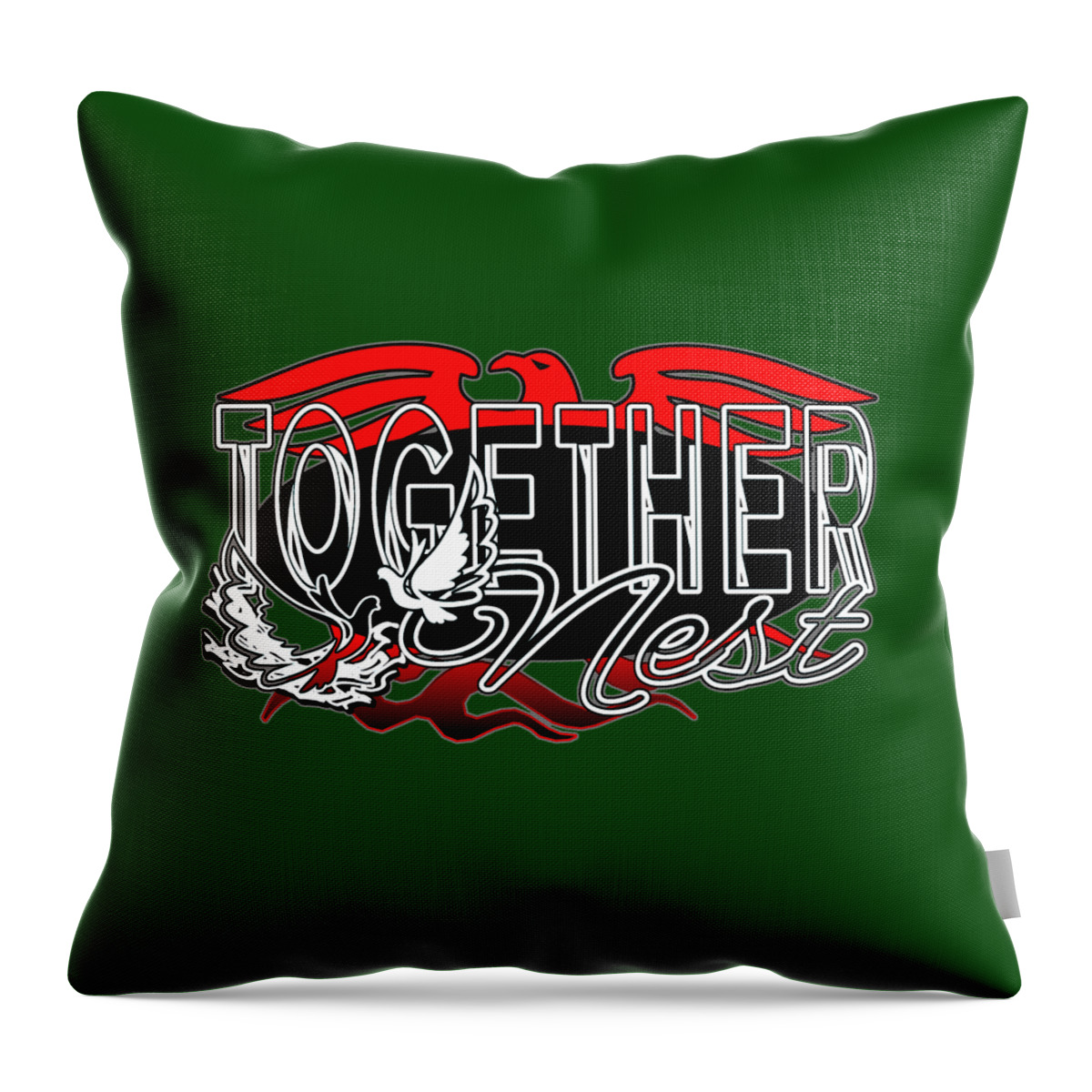 Couples Throw Pillow featuring the digital art Together Nest a Couple Date Night. Emblem by Delynn Addams