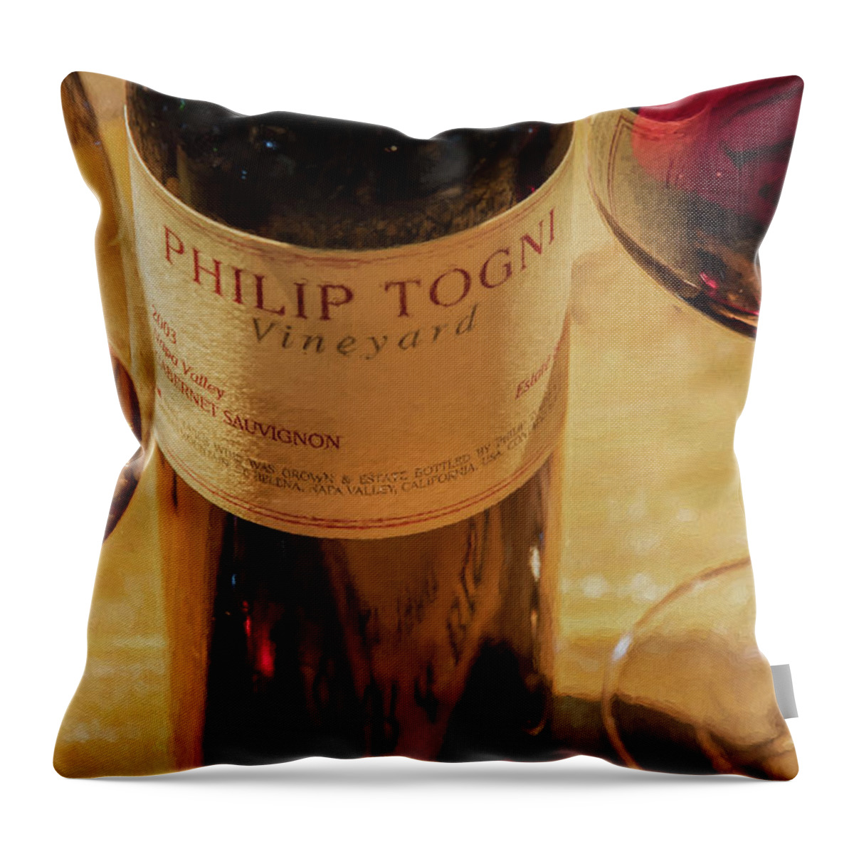 Cabernet Sauvignon Throw Pillow featuring the photograph Togni Wine 15 by David Letts