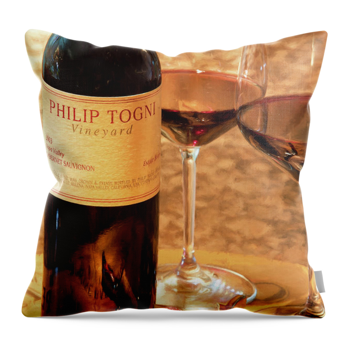 Cabernet Sauvignon Throw Pillow featuring the photograph Togni Wine 19 by David Letts