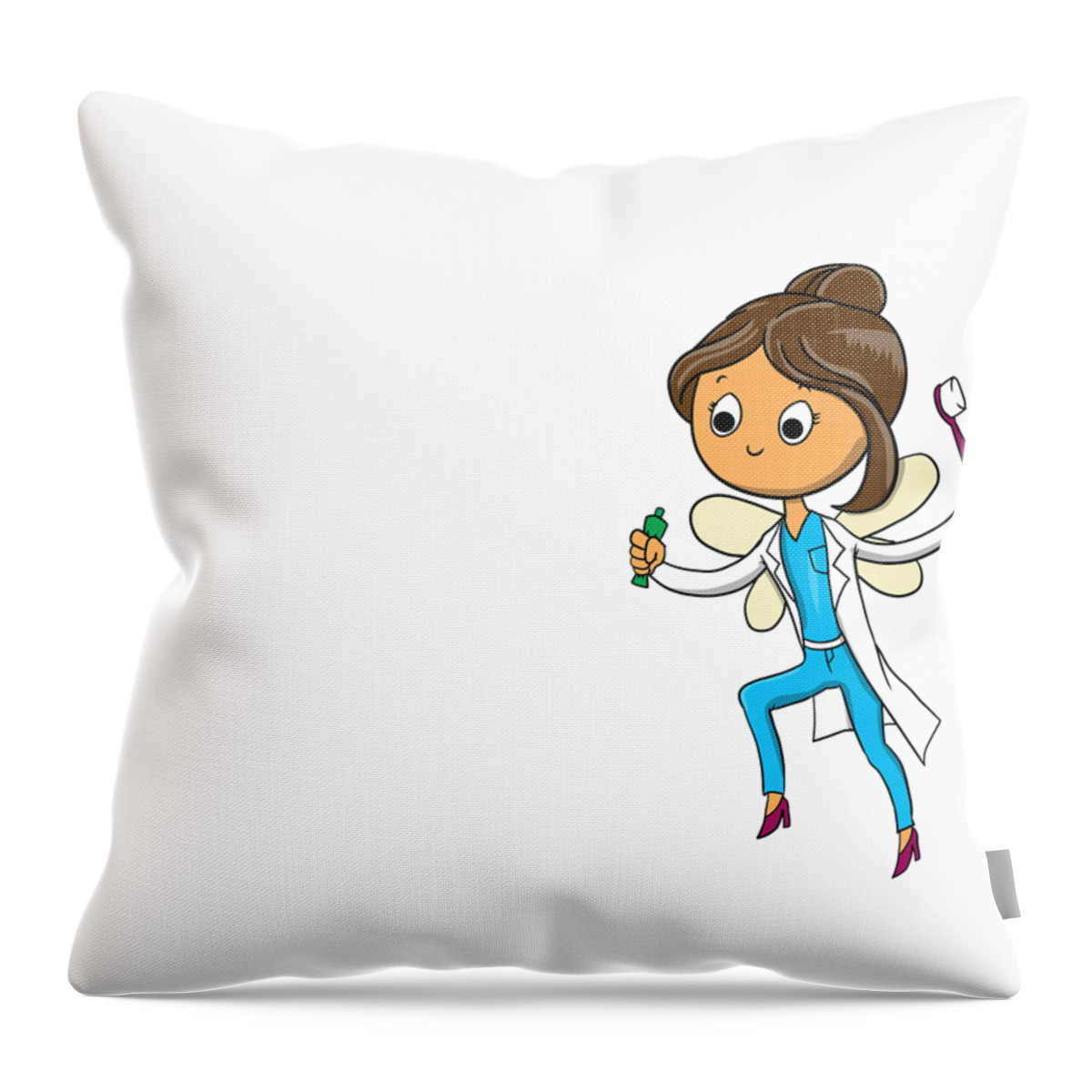 Multicolor 16x16 Funny Dental Assistant Dentist Fairy Tooth Fairy Dental Assistant Lover Throw Pillow