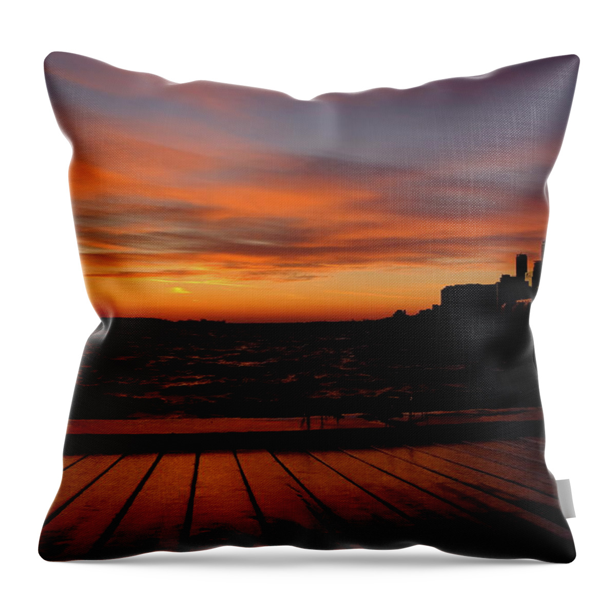 Toronto Throw Pillow featuring the photograph Toronto Sunset With Boardwalk by Kreddible Trout