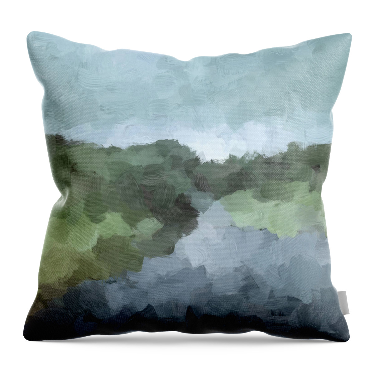 Seafoam Throw Pillow featuring the painting Trail at Dusk by Rachel Elise