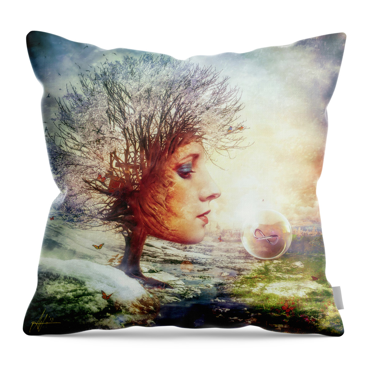 Mythology Throw Pillow featuring the digital art Treasure by Mario Sanchez Nevado