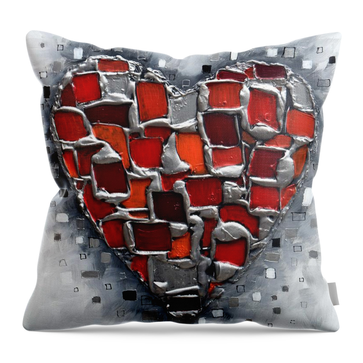 Heart Throw Pillow featuring the painting Treasured Heat by Amanda Dagg