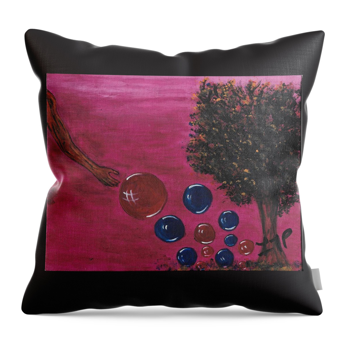 Trees Throw Pillow featuring the painting Tree of Life by Esoteric Gardens KN