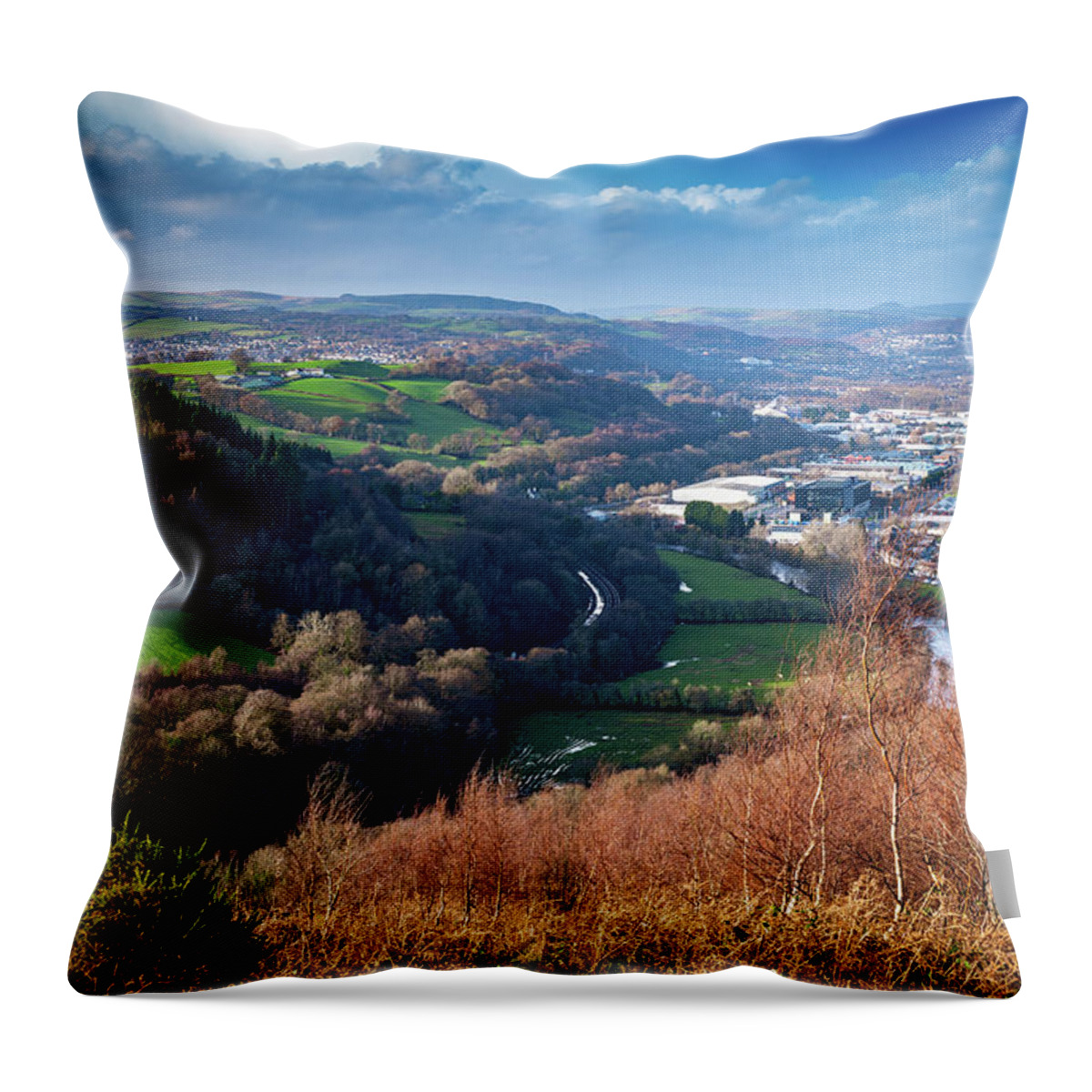 Treforest Industrial Estate Throw Pillow featuring the photograph Treforest Estate by Gavin Lewis