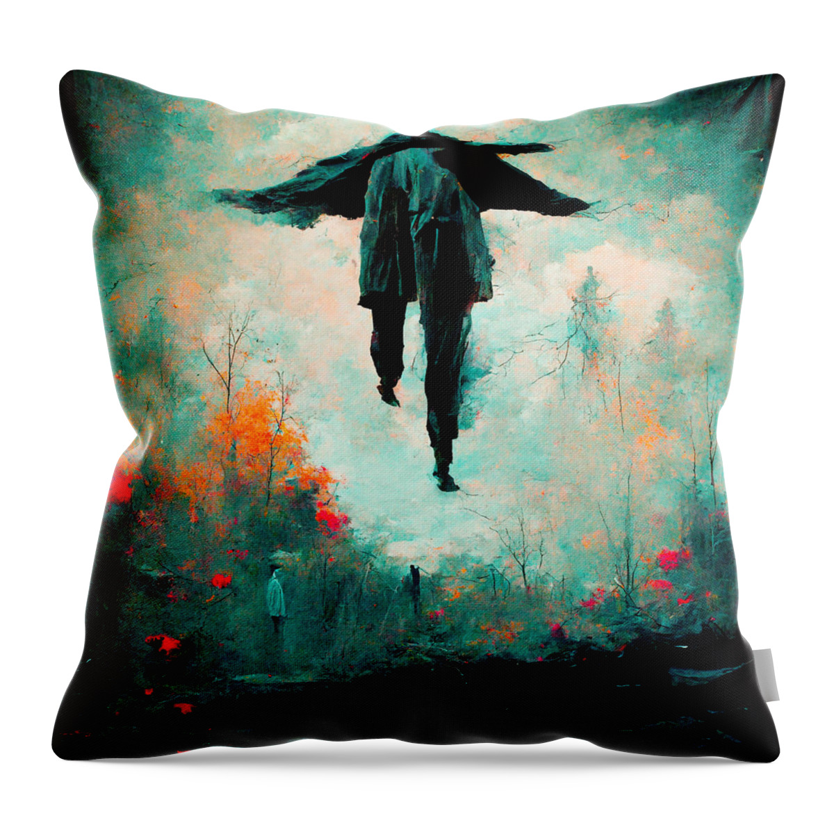 Trenchcoats Throw Pillow featuring the digital art Trenchcoats #4 by Craig Boehman