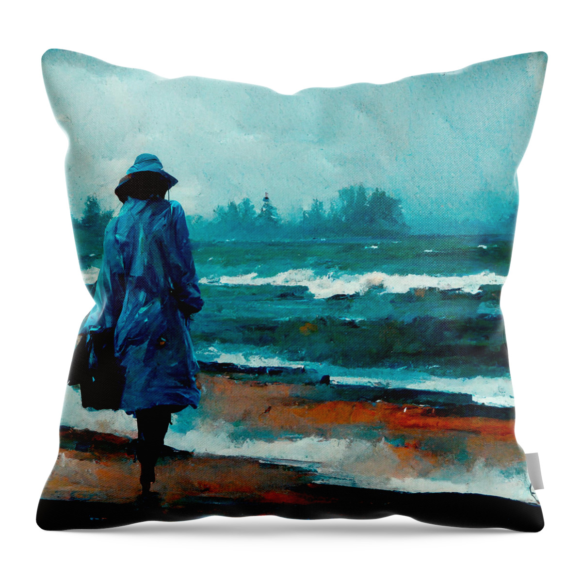 Trenchcoats Throw Pillow featuring the digital art Trenchcoats #8 by Craig Boehman