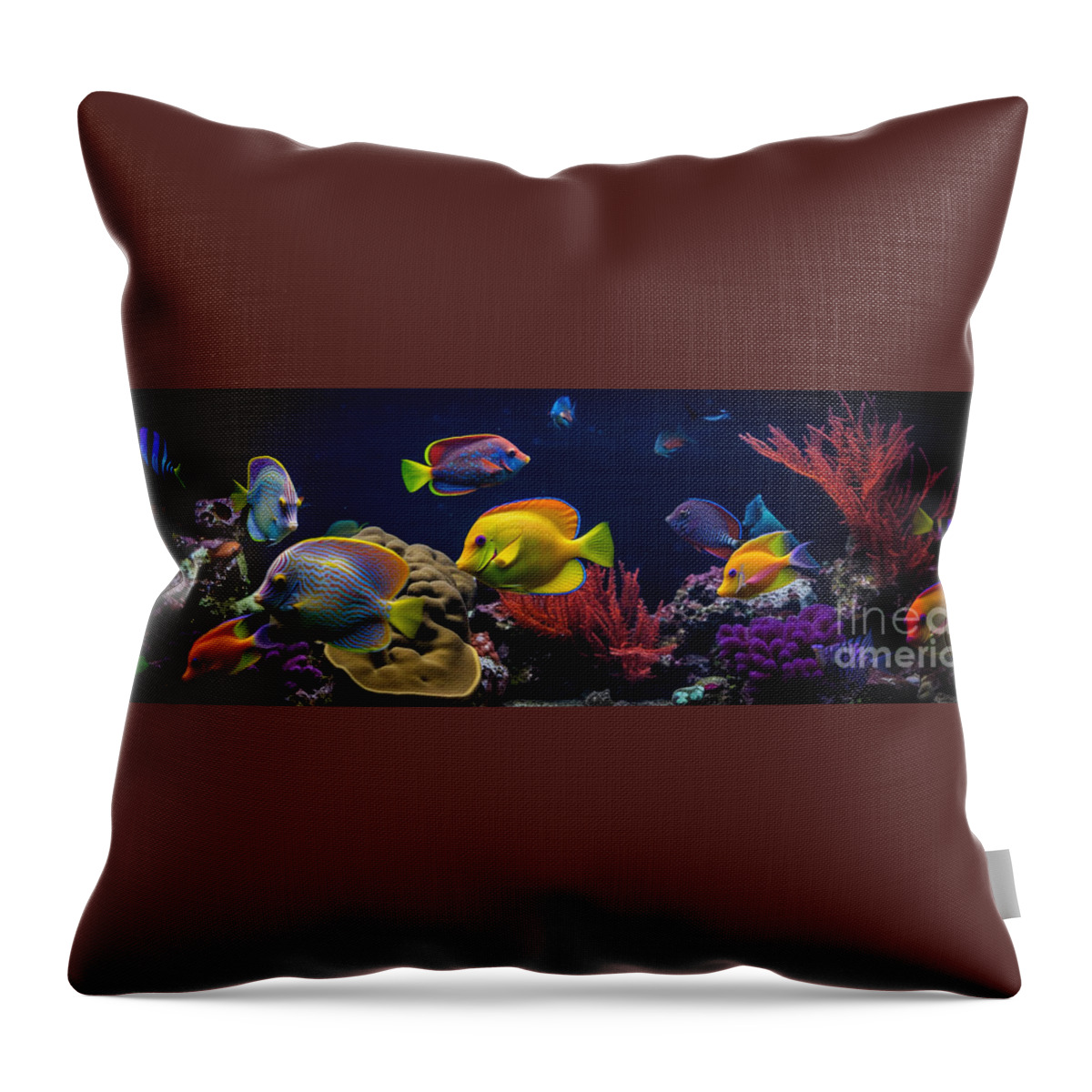 Tropical Throw Pillow featuring the digital art Tropical Fish III by Jay Schankman