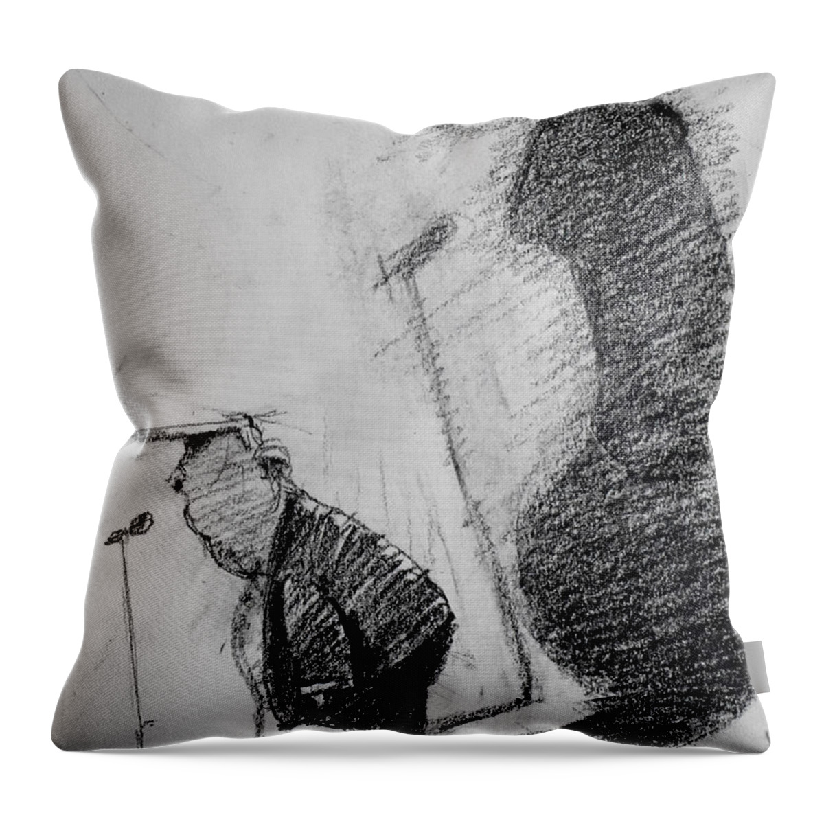 Donald Throw Pillow featuring the painting Trump by Ylli Haruni