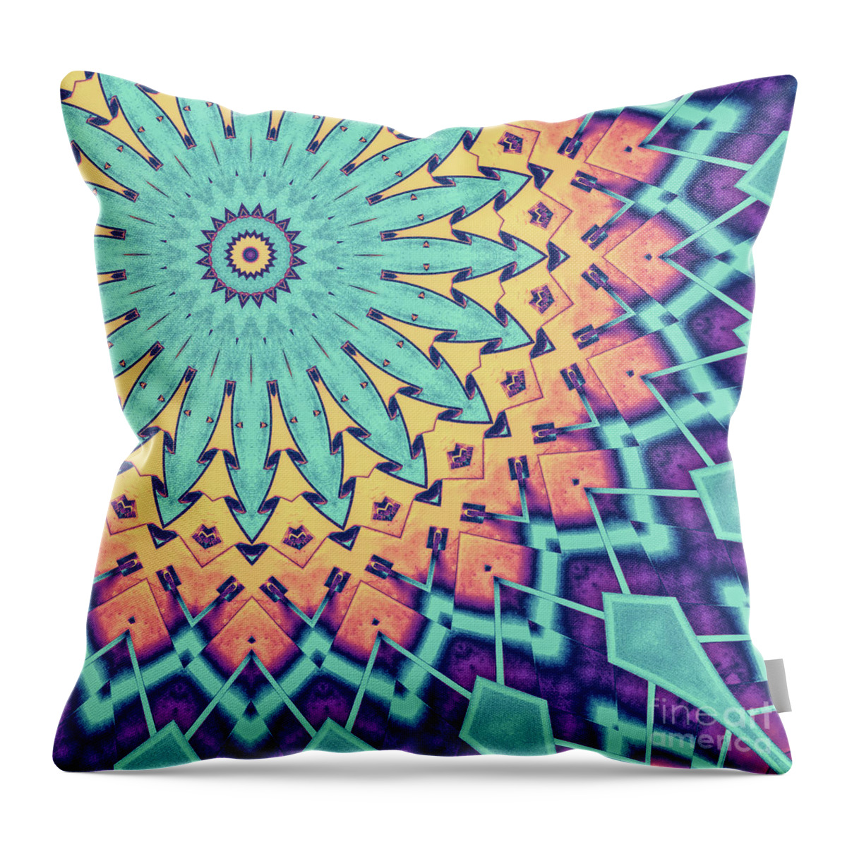 Turquoise Throw Pillow featuring the digital art Turquoise Abstract by Phil Perkins