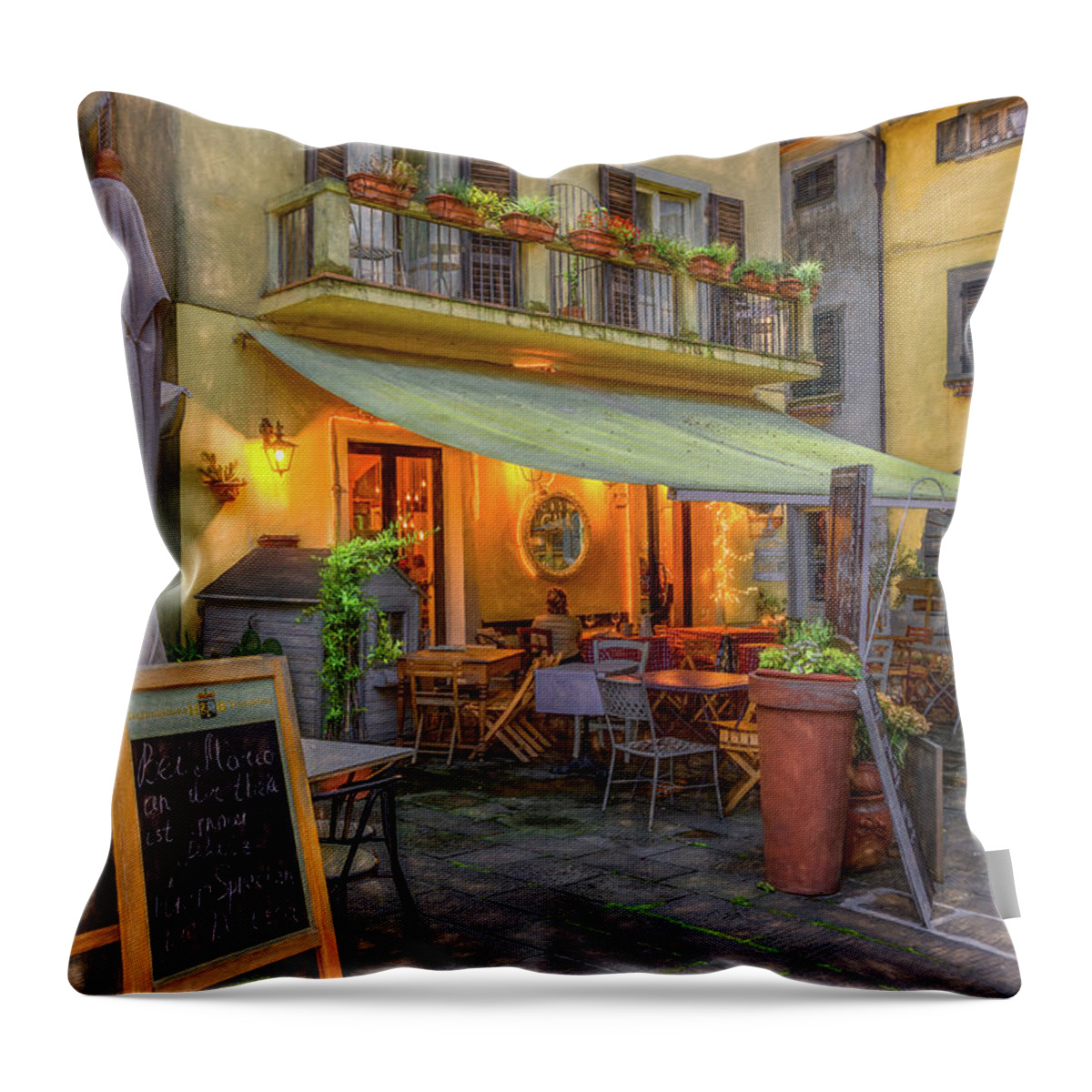 Tuscany Throw Pillow featuring the photograph Romance in Tuscany by Marcy Wielfaert