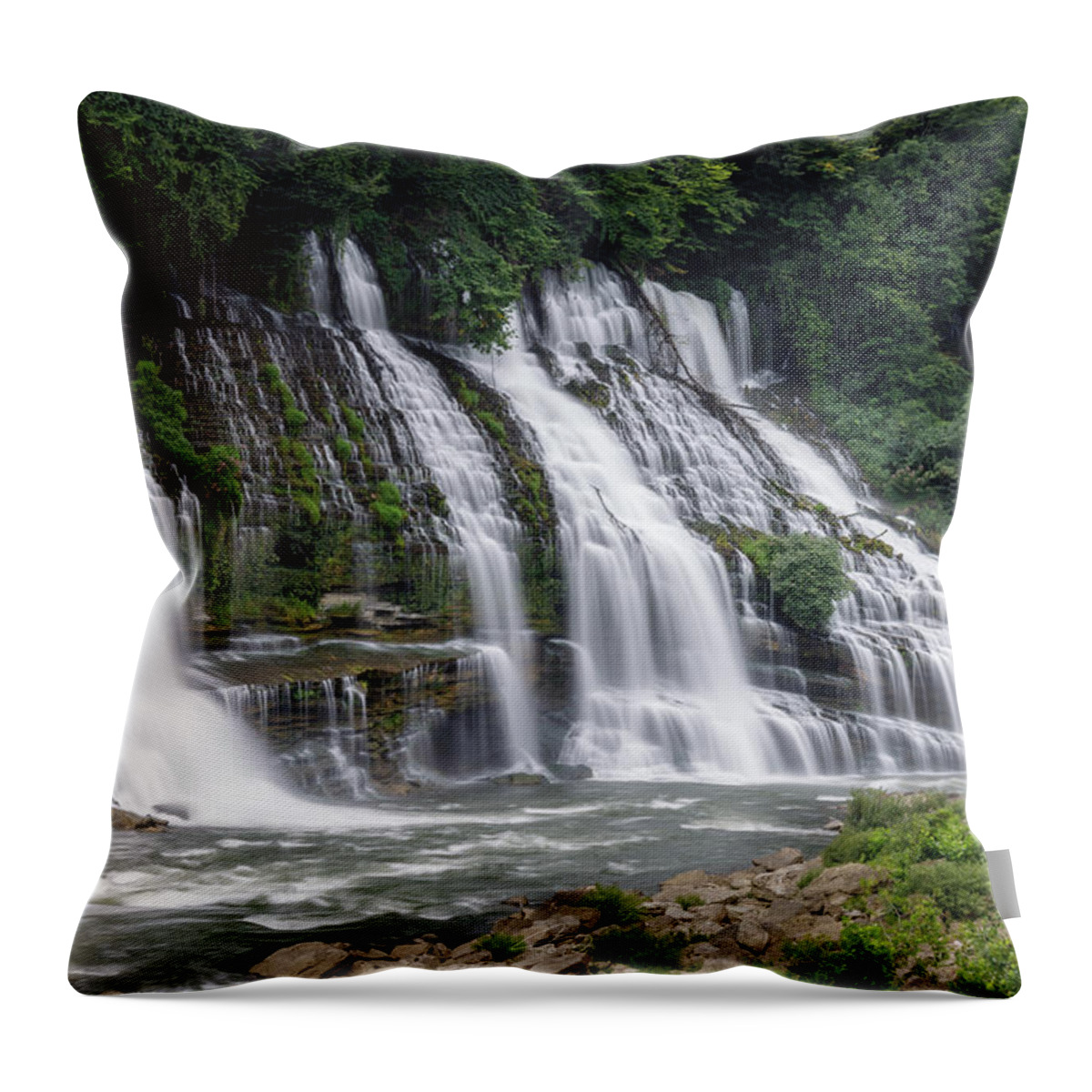  Throw Pillow featuring the photograph Twin Falls by William Boggs