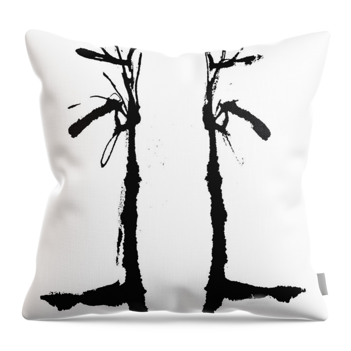 Abstract Throw Pillow featuring the painting Twin Trees by Stephenie Zagorski