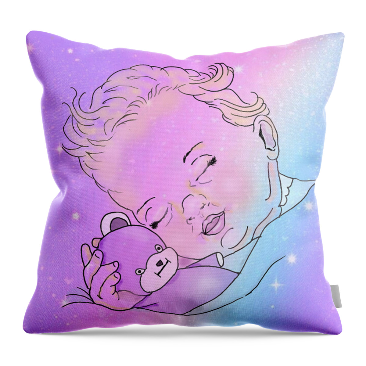 Baby Throw Pillow featuring the digital art Twinkle, Twinkle Little Dreams by Kelly Mills