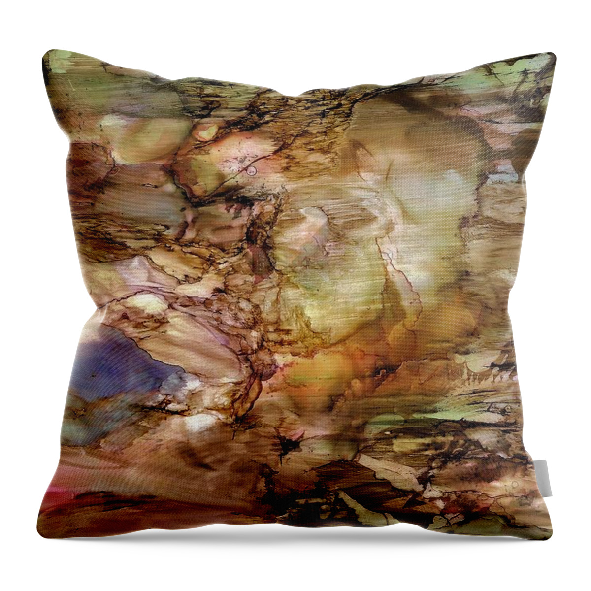 Abstract Throw Pillow featuring the painting Twister by Angela Marinari