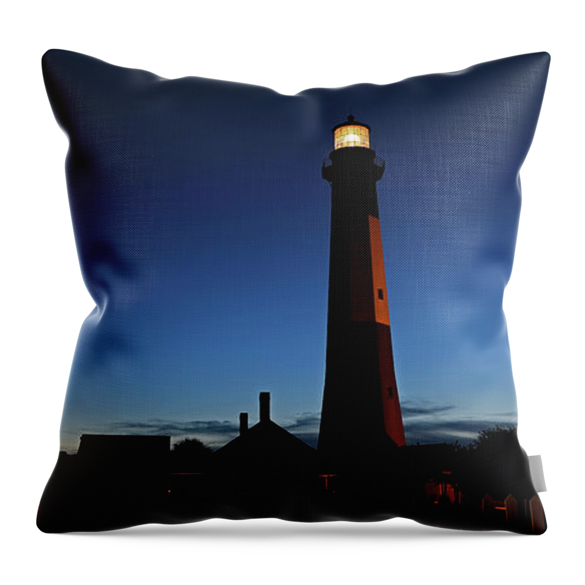 Lighthouse Throw Pillow featuring the photograph Tybee Island Lighthouse, Ga.- Night Shot by Richard Krebs