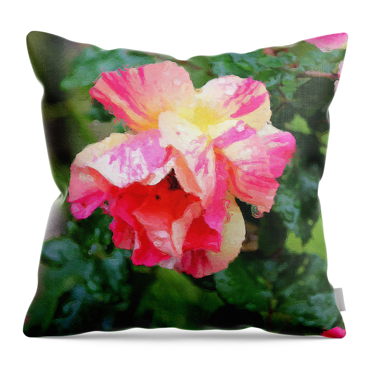 Rose Throw Pillow featuring the photograph Tyger Rose Burning Bright by Brian Watt