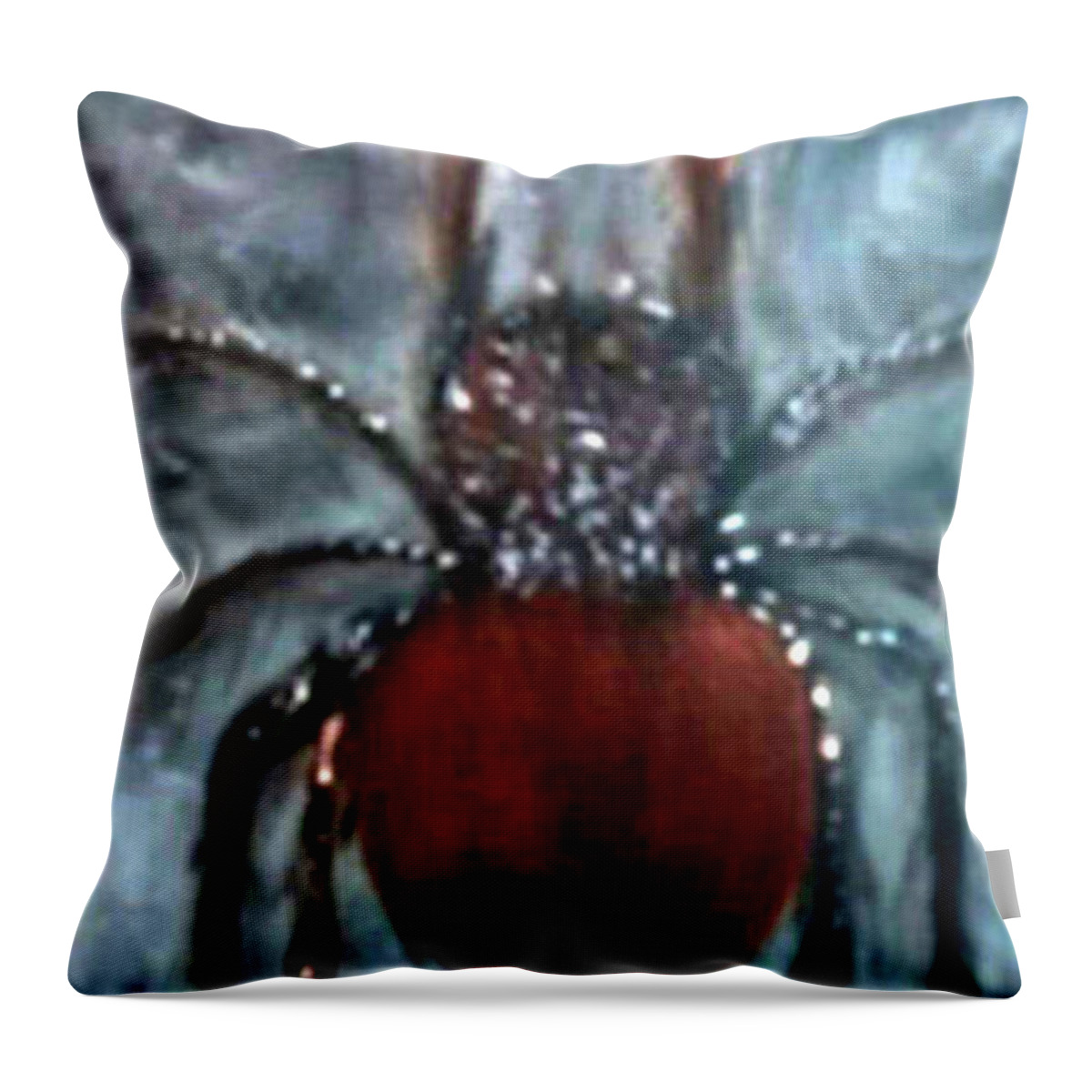 Ugly Throw Pillow featuring the painting Ugly Spider by Anna Adams