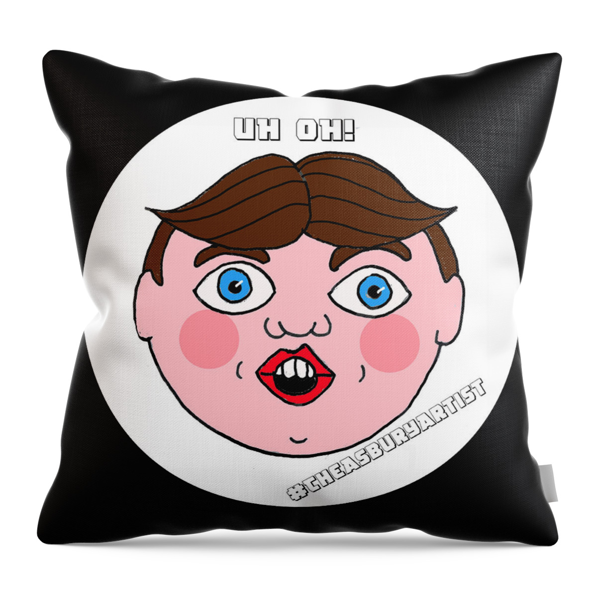 Tillie Throw Pillow featuring the painting Uh Oh by Patricia Arroyo