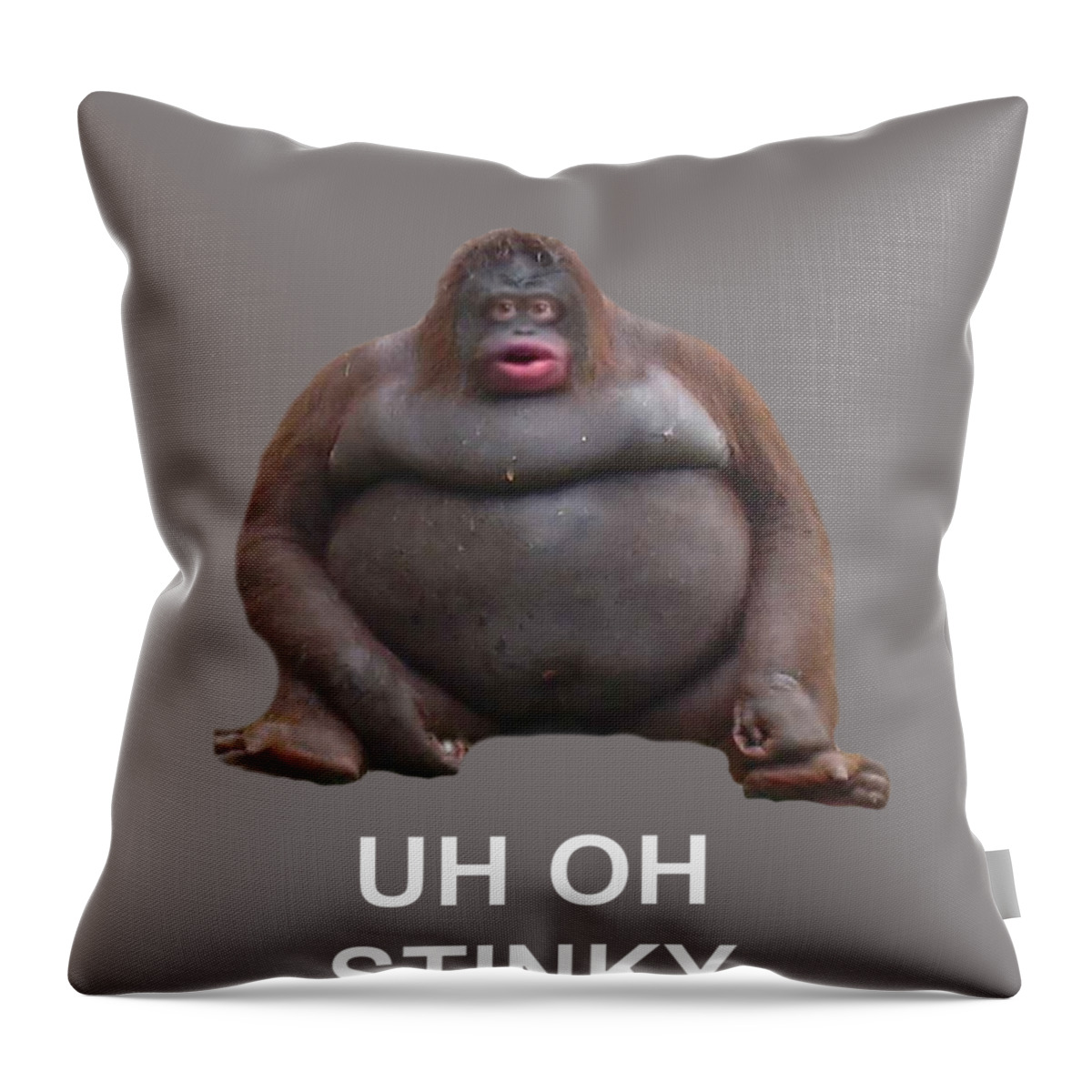 Uh Oh Stinky Poop Le Monke Meme Throw Pillow by Willia Dixie - Pixels