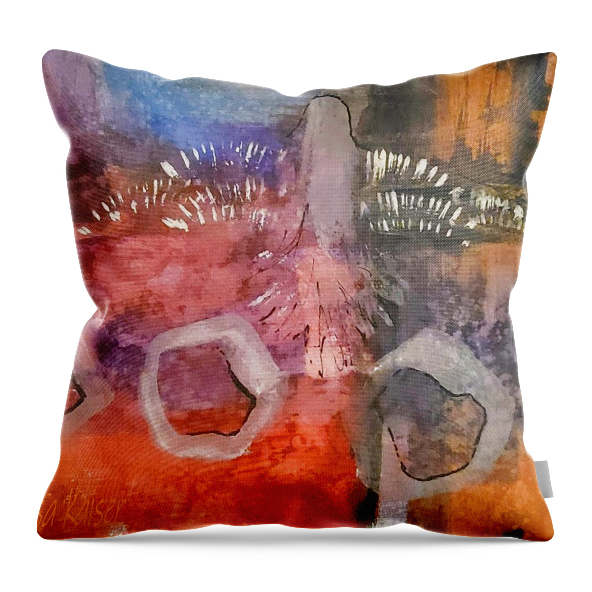 Uncaged Throw Pillow featuring the painting Uncaged by Lisa Kaiser