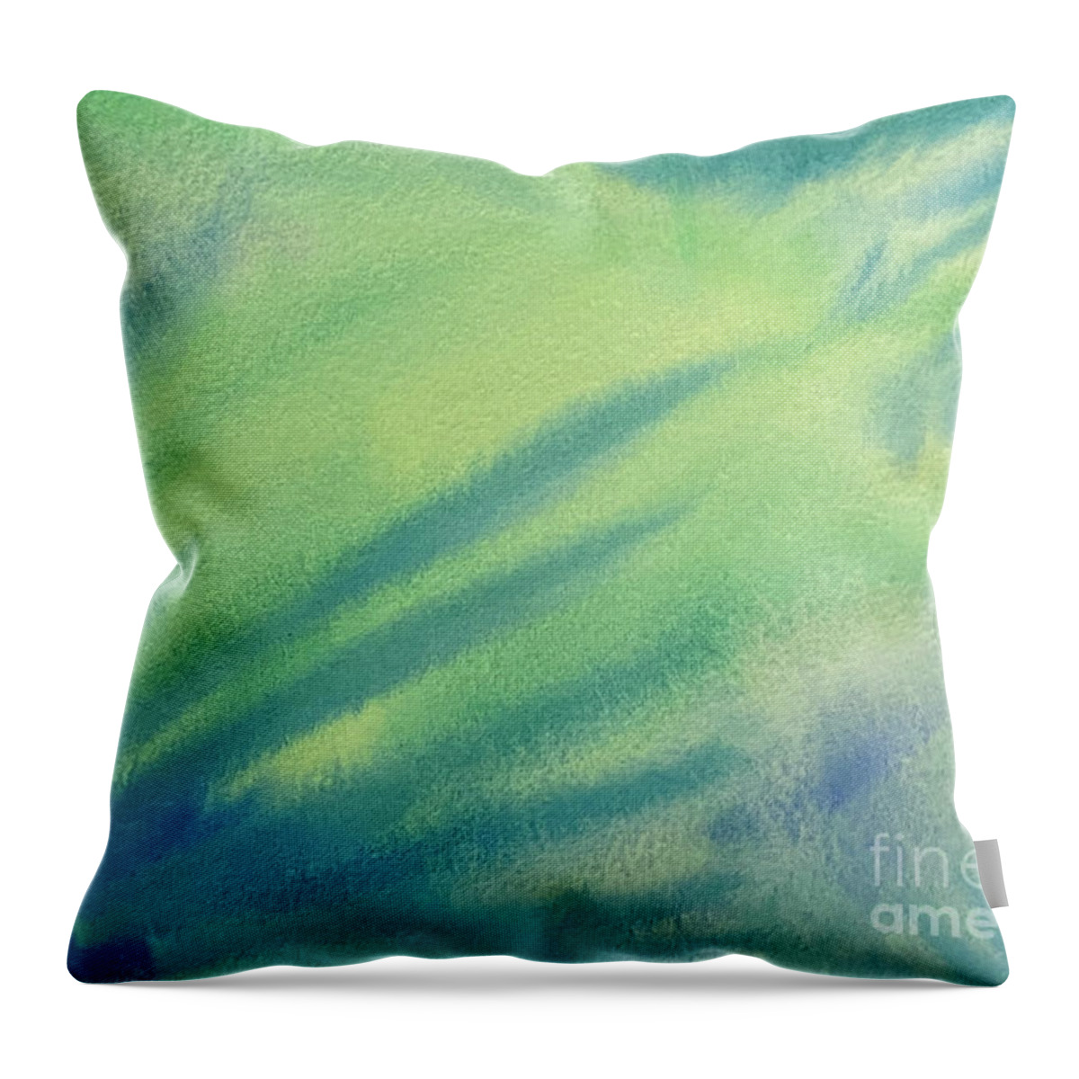 Abstract Throw Pillow featuring the painting Under Sea Abstract by Lisa Neuman