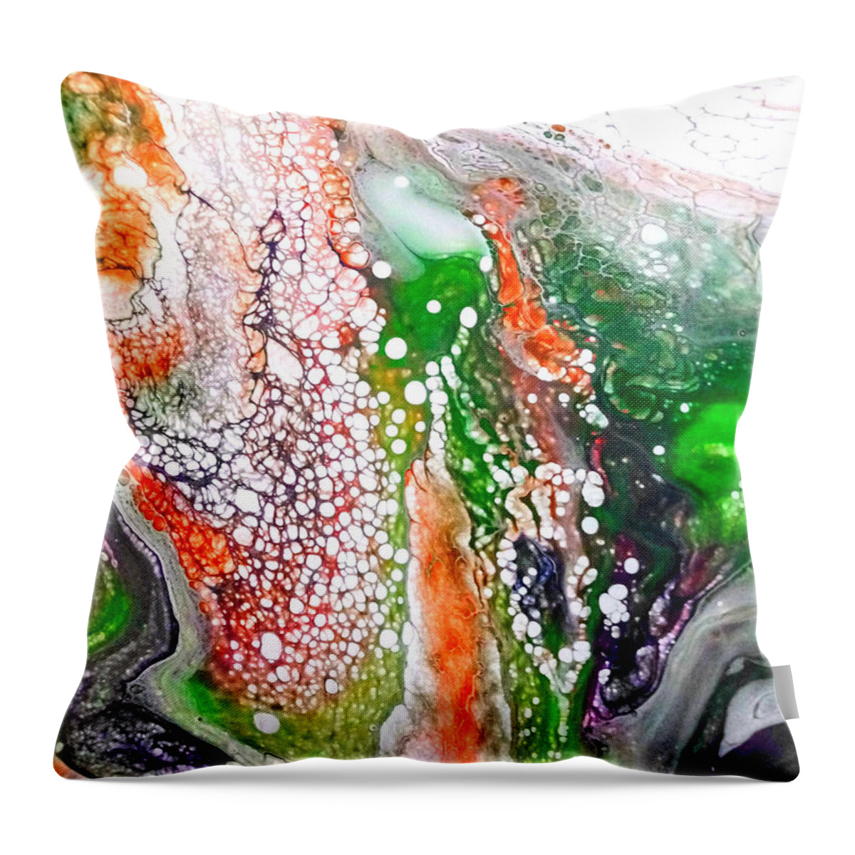 Sea Throw Pillow featuring the painting Under the sea by Anna Adams