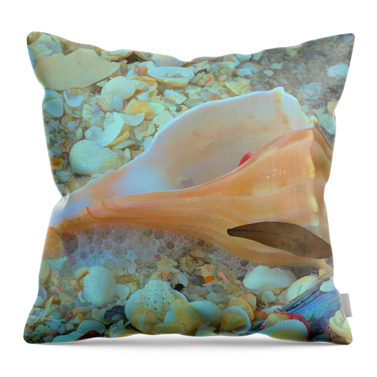 Conch Shell Throw Pillow featuring the photograph Underwater by Alison Belsan Horton