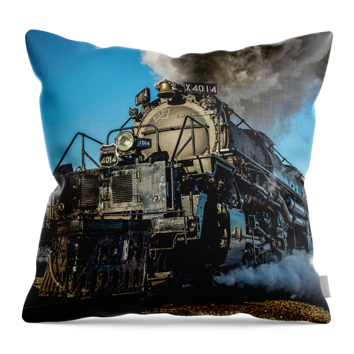 Train Throw Pillow featuring the photograph Union Pacific 4014 Big Boy in Color by David Morefield