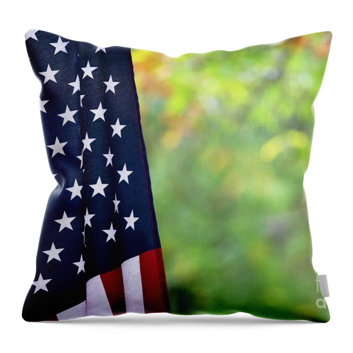American Flag Throw Pillow featuring the photograph United States Of America by Doug Sturgess